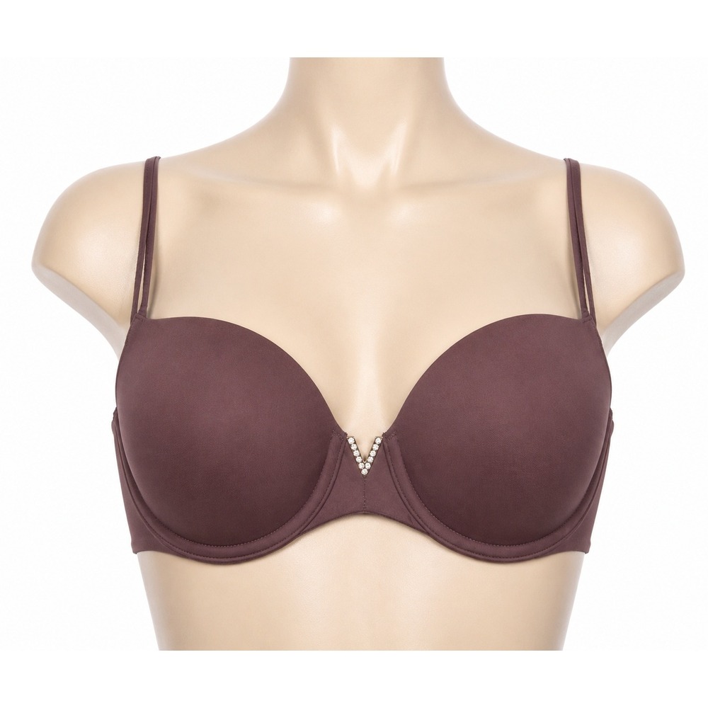 Victoria's Secret 34A Bra Lined Perfect Coverage Mauve Rhinestone V Underwire